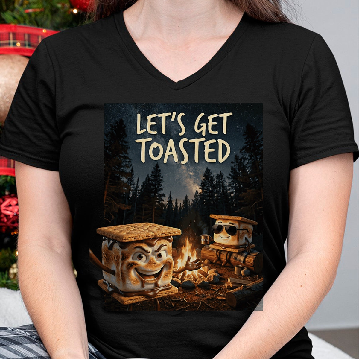 Funny Camping Shirt, Gift For Camping Lover Unisex T-Shirt/Hoodie/Sweatshirt HLT00 - Let_s Get Toasted Camping S_Mores Marshmallow Smores T-Shirt