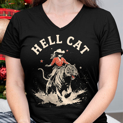 Cat Love Shirt, Funny Cat Lover Gift UnisexT-Shirt/Hoodie/Sweatshirt HLT00 - hell cat cowgirl riding tiger vintage funny T-Shirt