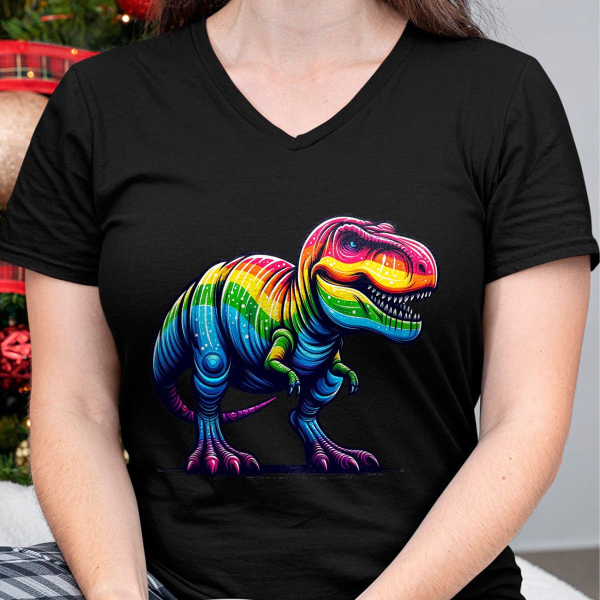 Best Dinosaur Lover Shirt, Funny Dinosaur UnisexT-Shirt/Hoodie/Sweatshirt HLT00 - Rainbow T-Rex Dinosaur Lovers Tyrannosaurus Rex Rainbow T-Shirt