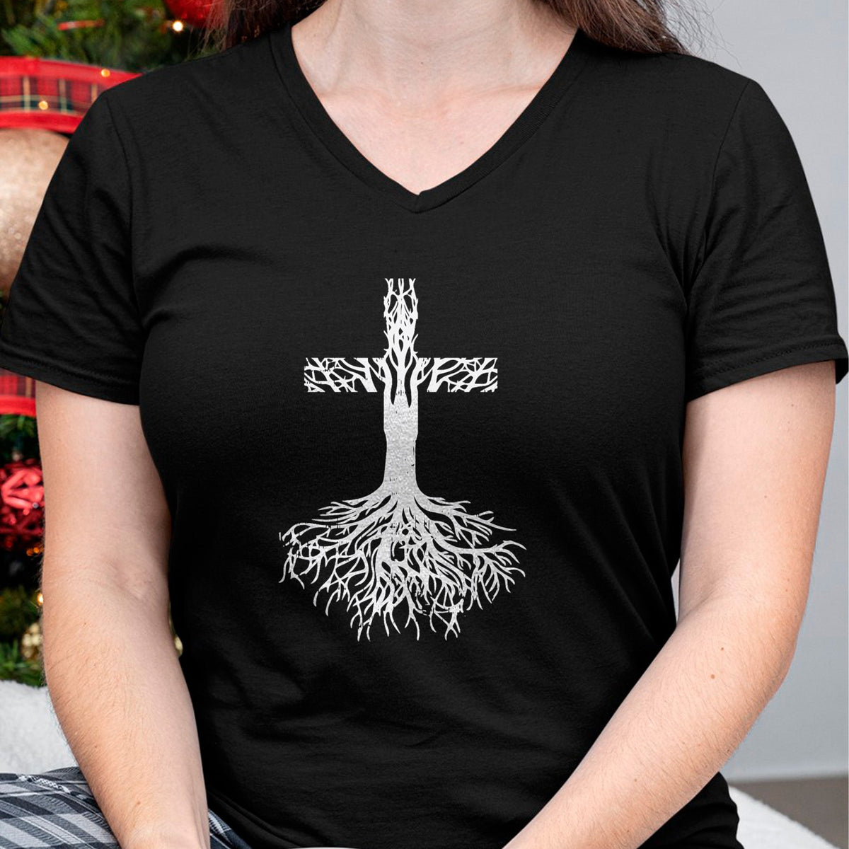 Christian Tee, Christian Faith Unisex T-Shirt/Hoodie/Sweatshirt HLT00 - Cross Roots God Jesus Christ Faith Religious Christian Gift T-Shirt