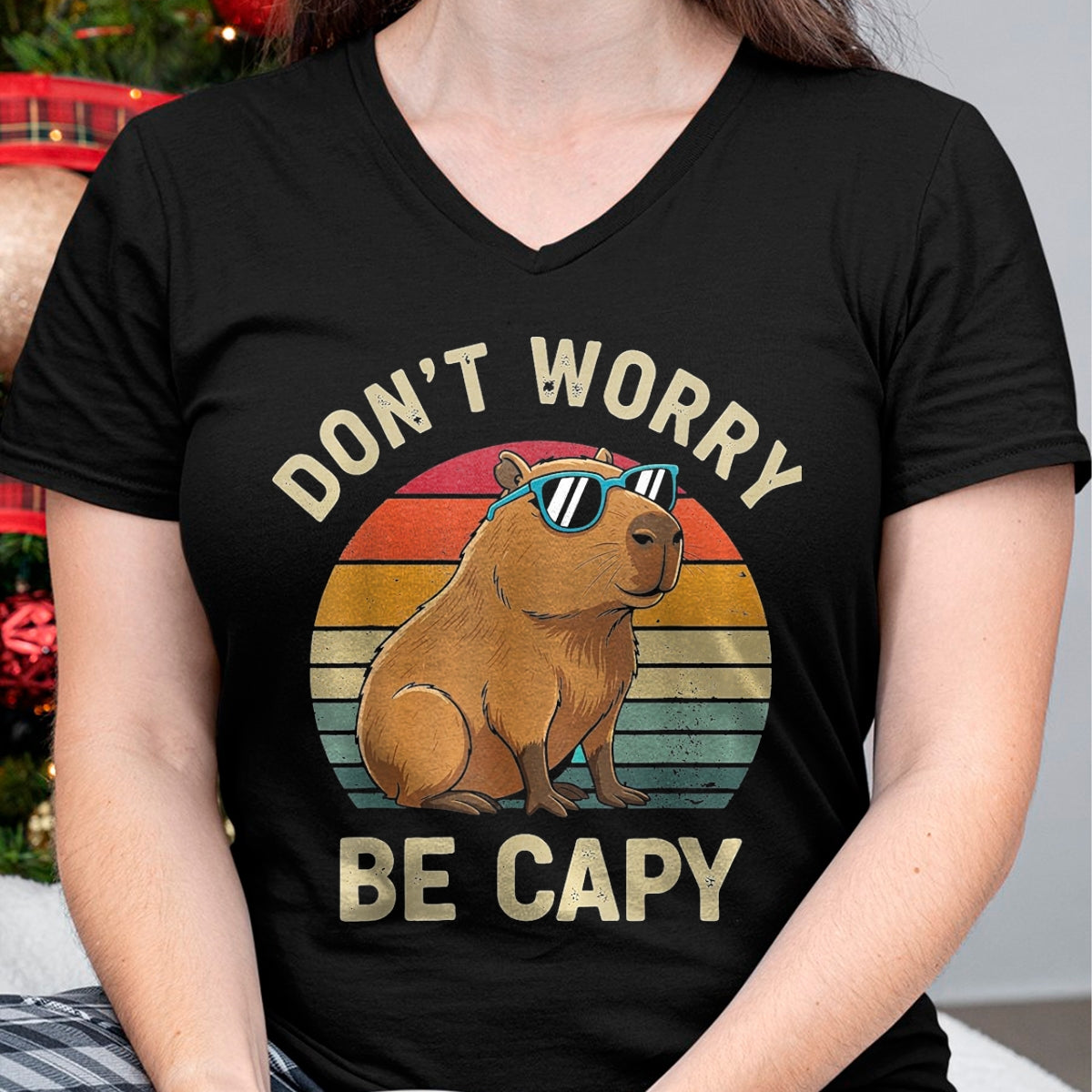 Cute Capybara Shirt, Funny Capybara Unisex T-Shirt/Hoodie/Sweatshirt HLT00 - Dont Worry Be Capy Capybara T-Shirt, Women, Purple, X-Small