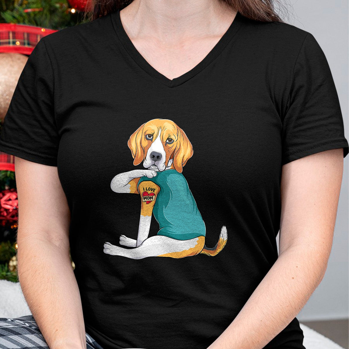 Dog Love Shirt, Dog Lover Gift T-Shirt/Hoodie/Sweatshirt HLT00 - Mother_s Day gift funny dog Mom Beagle i love mom tattoo T-Shirt