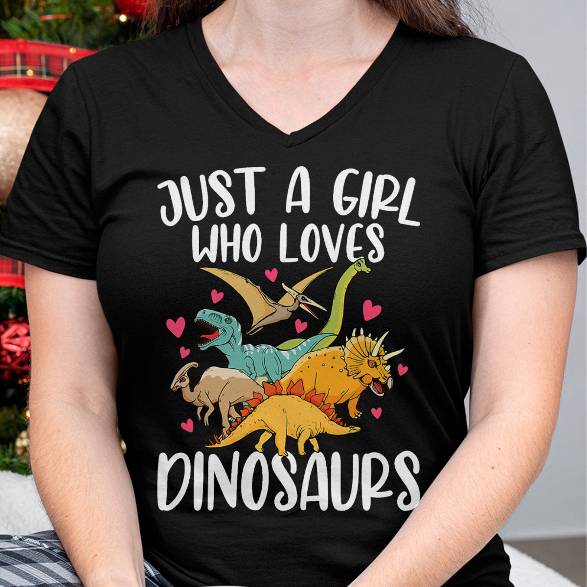 Best Dinosaur Lover Shirt, Funny Dinosaur UnisexT-Shirt/Hoodie/Sweatshirt HLT00 - Just a Girl Who Loves Dinosaurs Women Teen Girls Dinosaur T-Shirt