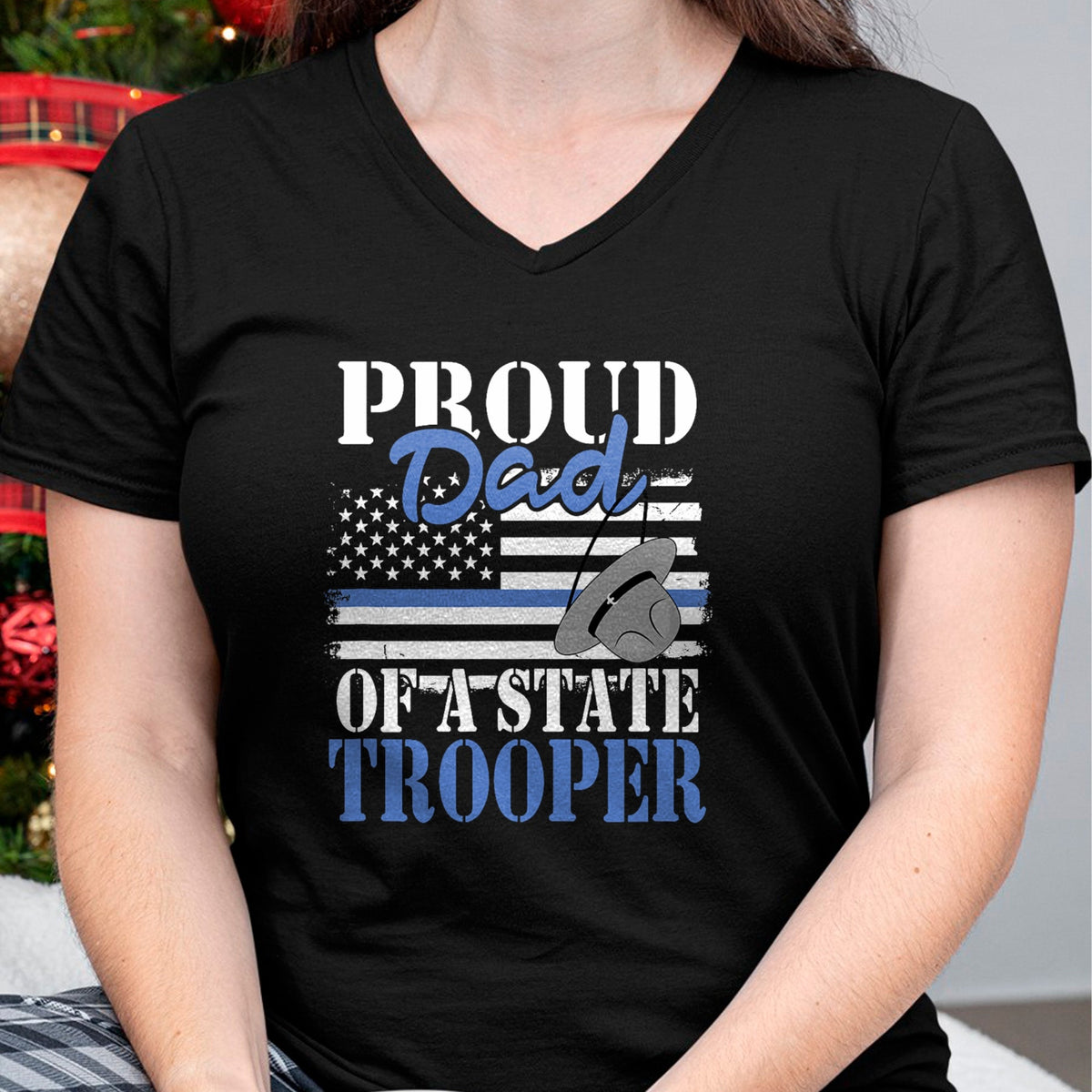 Gift for Dad Shirt, Funny Dad Unisex T-Shirt/Hoodie/Sweatshirt HLT00 – Proud Dad of a State Trooper Police Officer Graduation T-Shirt