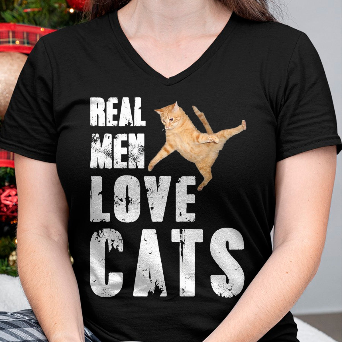 Cat Love Shirt, Funny Cat Lover Gift UnisexT-Shirt/Hoodie/Sweatshirt HLT00 - Real Men Love Cats T Shirt Funny Cat Love Cute T-Shirt, Men, Black, 3X-Large