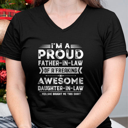 Gift for Dad Shirt, Funny Dad Unisex T-Shirt/Hoodie/Sweatshirt HLT00 – I_m A Proud Father In Law Of A Freaking Awesome Daughter T-Shirt