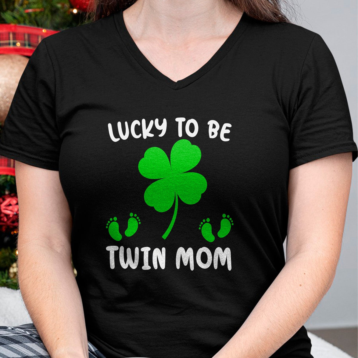 Gift for Mom Shirt, Funny Mom Unisex T-Shirt/Hoodie/Sweatshirt HLT00 - Lucky To Be A Twin Mom Lucky Mom St Patricks Day Awesome T-Shirt