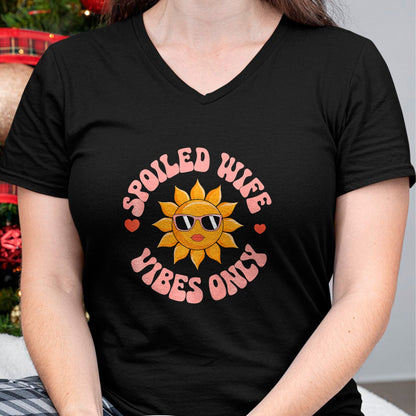 Best Wife Shirt, Wife and Husband Unisex T-Shirt/Hoodie/Sweatshirt HLT00 - Gift for wife T shirt, spoiled wife   Funny Wife Spoiled Wife Vibes Only Premium T-Shirt