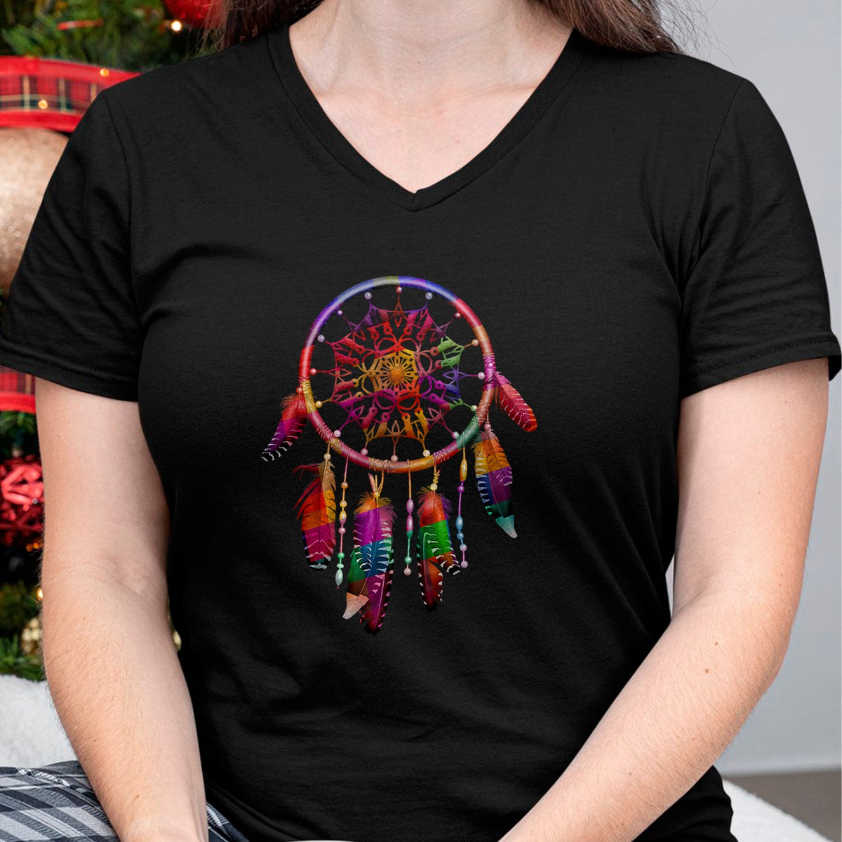 Native American T-Shirts, Vintage Native American Unisex T-Shirt/Hoodie/Sweatshirt HLT00 - Colorful Dreamcatcher Feathers Tribal Native American Indian