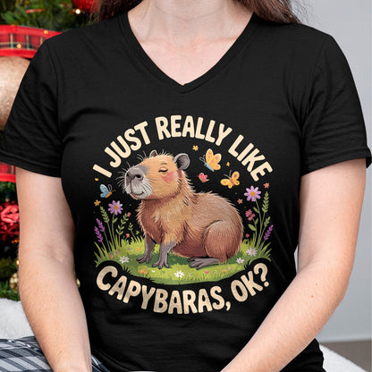Cute Capybara Shirt, Funny Capybara Unisex T-Shirt/Hoodie/Sweatshirt HLT00 - Funny Capybara Art for Men Women Kids Capy Rodent Capybara T-Shirt (1)