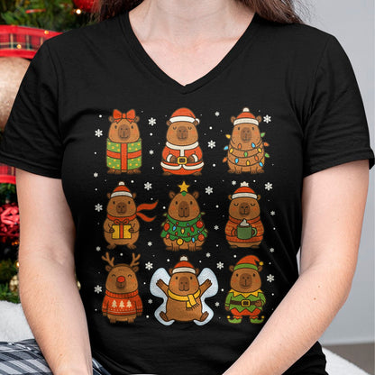 Cute Capybara Shirt, Funny Capybara Unisex T-Shirt/Hoodie/Sweatshirt HLT00 - Cute Christmas Capybara Funny Family Xmas Men Women Kids T-Shirt