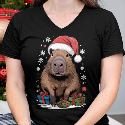Cute Capybara Shirt, Funny Capybara Unisex T-Shirt/Hoodie/Sweatshirt HLT00 - Capybara Christmas Long Sleeve T-Shirt (4)