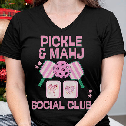 Funny Pickleball Shirt, Pickleball Lover Unisex T-Shirt/Hoodie/Sweatshirt HLT00 - Pickle and Mahj Mahjong and Pickleball Social Club mah Jong T-Shirt