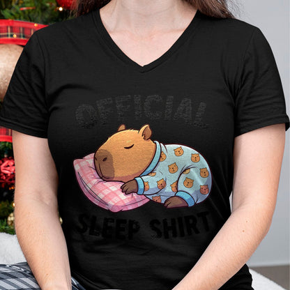 Cute Capybara Shirt, Funny Capybara Unisex T-Shirt/Hoodie/Sweatshirt HLT00 - Cute Kawaii Sleeping Capybara Official Sleepshirt Nightgown T-Shirt