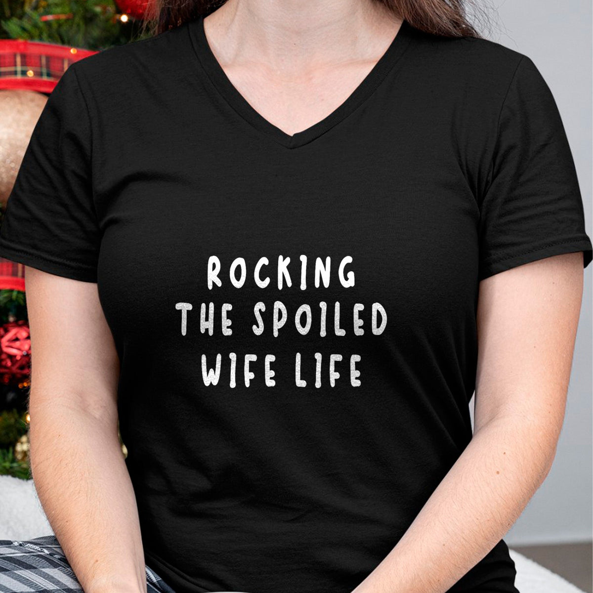 Best Wife Shirt, Wife and Husband Unisex T-Shirt/Hoodie/Sweatshirt HLT00 - Spoiled Wife Rocking The Spoiled Wife Life T-Shirt (1)