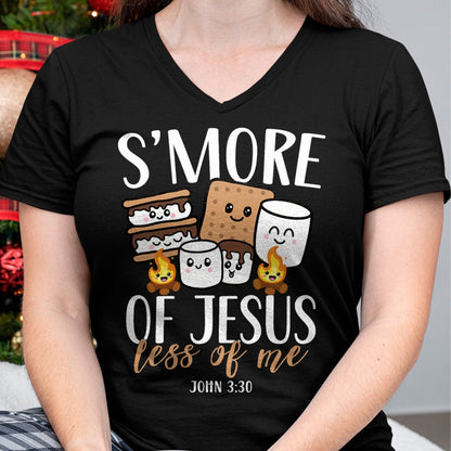 Funny Camping Shirt, Gift For Camping Lover Unisex T-Shirt/Hoodie/Sweatshirt HLT00 - Smore of Jesus Less of Me Christian Camper Camping Lover T-Shirt