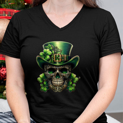 Patrick Day Shirts for Family, Funny Patrick Day shirts, st patrick's day Unisex T-Shirt/Hoodie/Sweatshirt HLT00 - Sugar Skull St Patrick Day of the Dead Lucky Shamrock T-Shirt