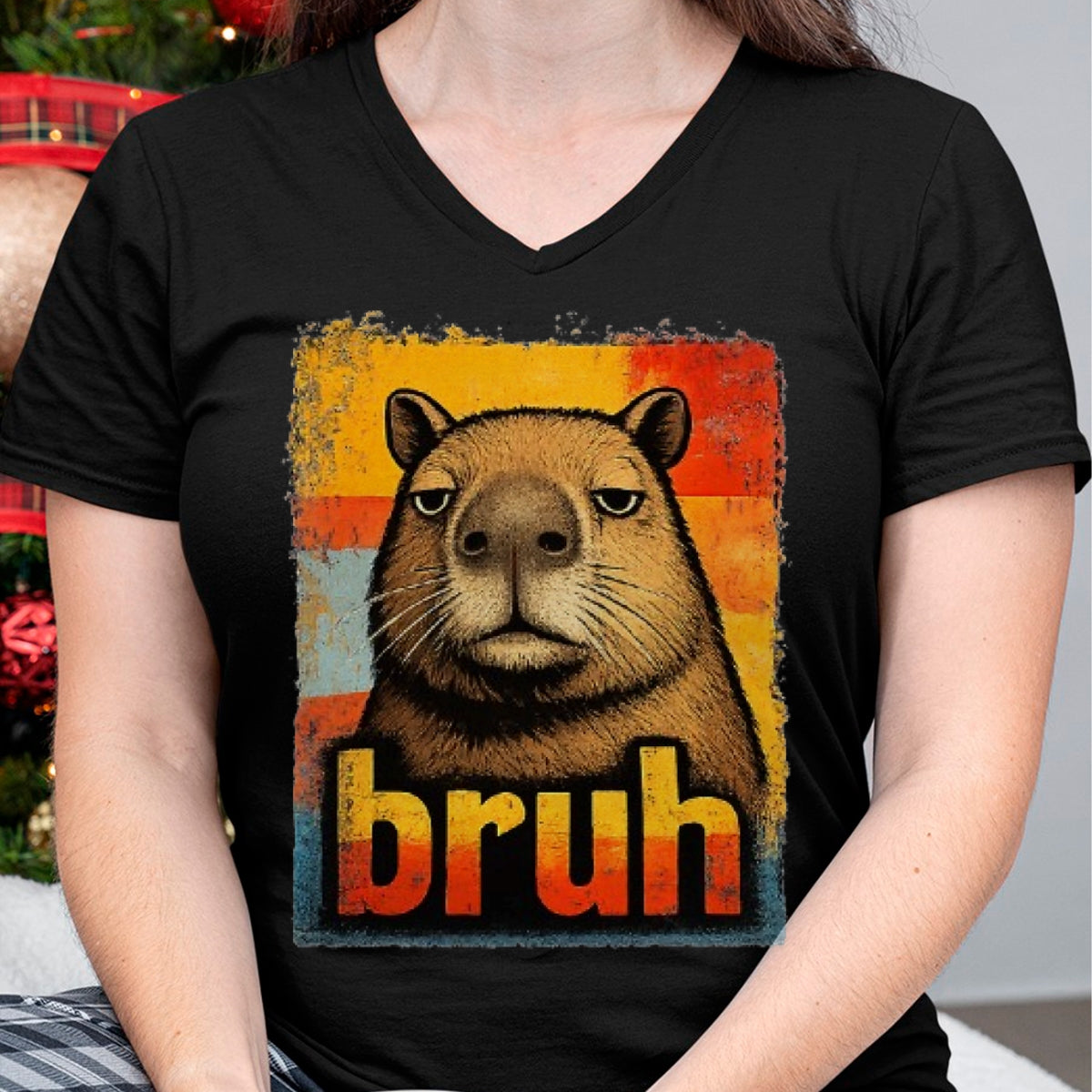 Cute Capybara Shirt, Funny Capybara Unisex T-Shirt/Hoodie/Sweatshirt HLT00 - Funny Graphic Meme Capybara Bruh for Boys Girls Men Women T-Shirt