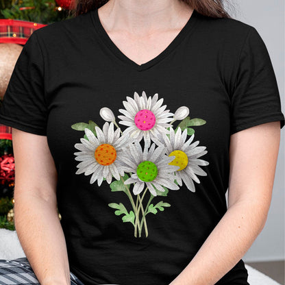 Funny Pickleball Shirt, Pickleball Lover Unisex T-Shirt/Hoodie/Sweatshirt HLT00 - Daisy Pickleball Flower Pickleball Player Paddleball Lover T-Shirt