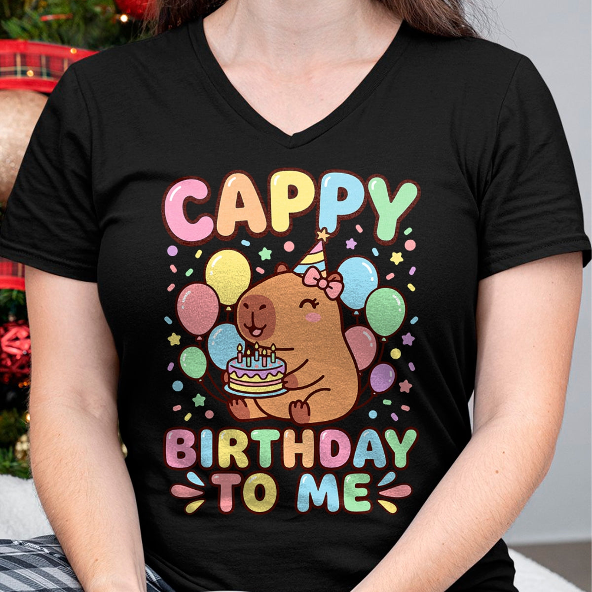 Cute Capybara Shirt, Funny Capybara UnisexT-Shirt/Hoodie/Sweatshirt HLT00 - Cappy Birthday Capybara Birthday to Me T-Shirt