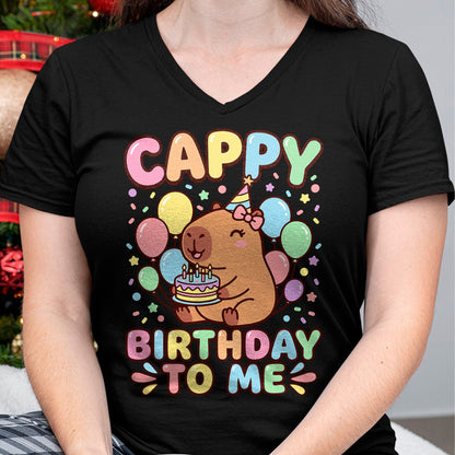 Cute Capybara Shirt, Funny Capybara UnisexT-Shirt/Hoodie/Sweatshirt HLT00 - Cappy Birthday Capybara Birthday to Me T-Shirt