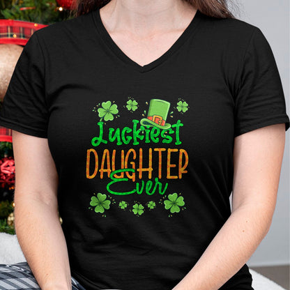 Patrick Day Shirts for Family, Funny Patrick Day shirts, st patrick's day Unisex T-Shirt/Hoodie/Sweatshirt HLT00 - Girl St Patrick Day Luckiest Daughter Ever St Patricks Day T-Shirt