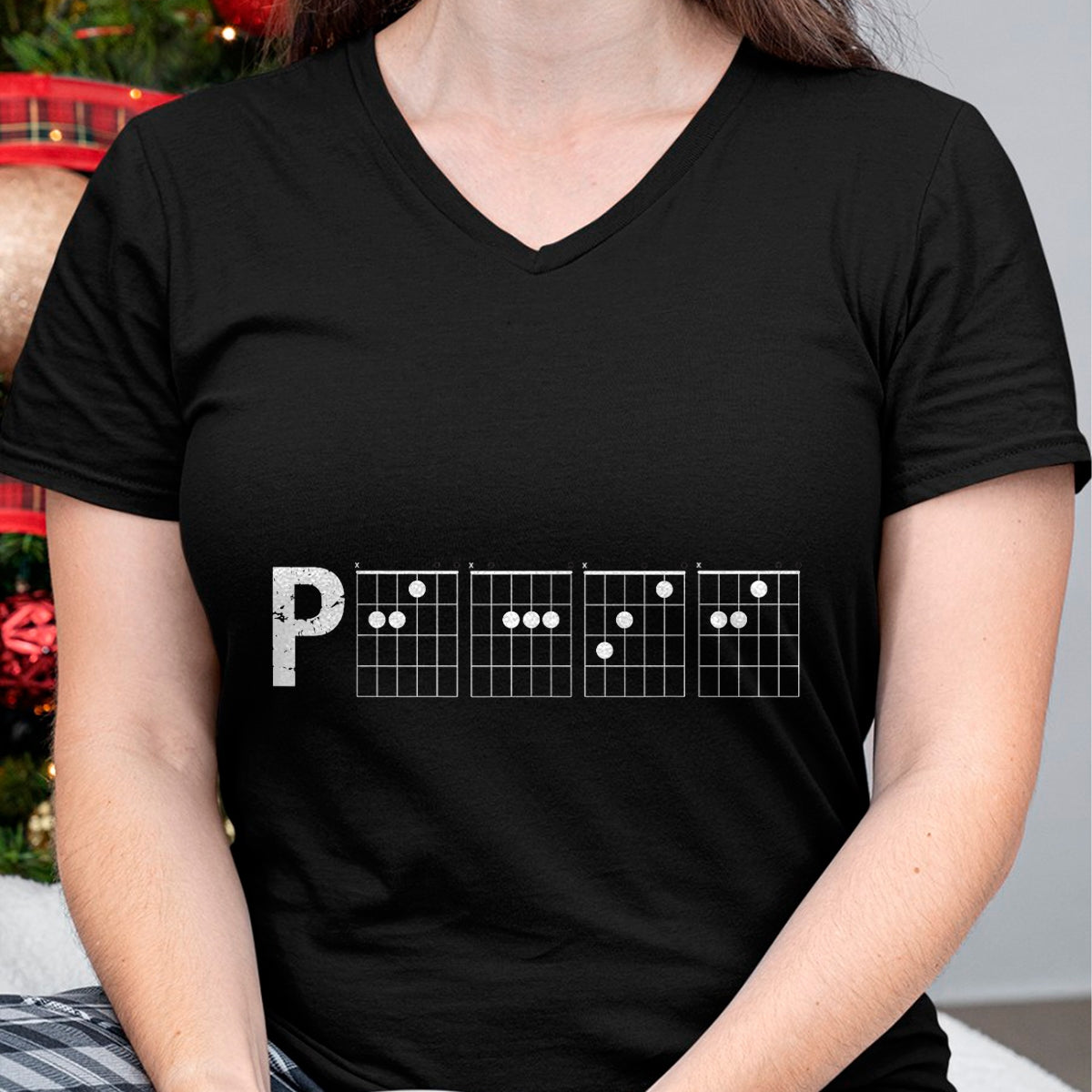 Guitar Lover Shirt, Funny Guitar UnisexT-Shirt/Hoodie/Sweatshirt HLT00 - Guitar Chord Shirt Tab Funny Peace Word Made of Chords T-Shirt