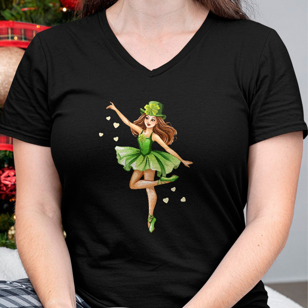 Patrick Day Shirts for Family, Funny Patrick Day shirts, st patrick's day Unisex T-Shirt/Hoodie/Sweatshirt HLT00 - Ballerina St. Patrick Day Lucky Irish Ballet Dancing Dancer T-Shirt