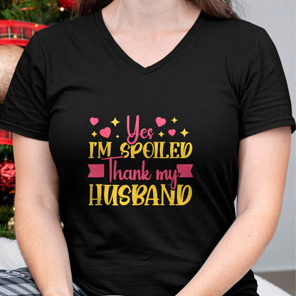 Best Wife Shirt, Wife and Husband Unisex T-Shirt/Hoodie/Sweatshirt HLT00 - Gift for wife T shirt, spoiled wife   Funny Wife I’M Spoiled Thank My Husband Spoiled Wife Tank Top (1)