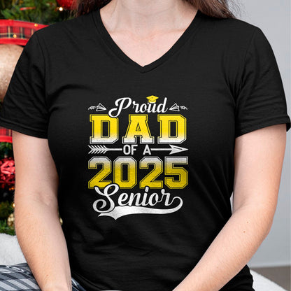 Gift for Dad Shirt, Funny Dad Unisex T-Shirt/Hoodie/Sweatshirt HLT00 – Proud Dad of a 2025 Senior Graduate, Funny Graduation T-Shirt