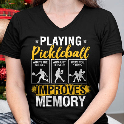 Funny Pickleball Shirt, Pickleball Lover Unisex T-Shirt/Hoodie/Sweatshirt HLT00 - Funny Pickleball Memory Graphic Women Men Pickleball Player Long Sleeve T-Shirt