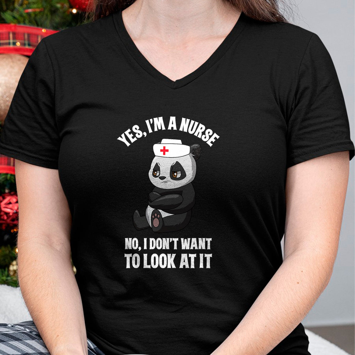 Funny Nurse Shirt, Nurse Unisex T-Shirt/Hoodie/Sweatshirt HLT00 - Funny Panda Nurse Nursing RN LNP Nurse Mom Nurse Life Womens T-Shirt