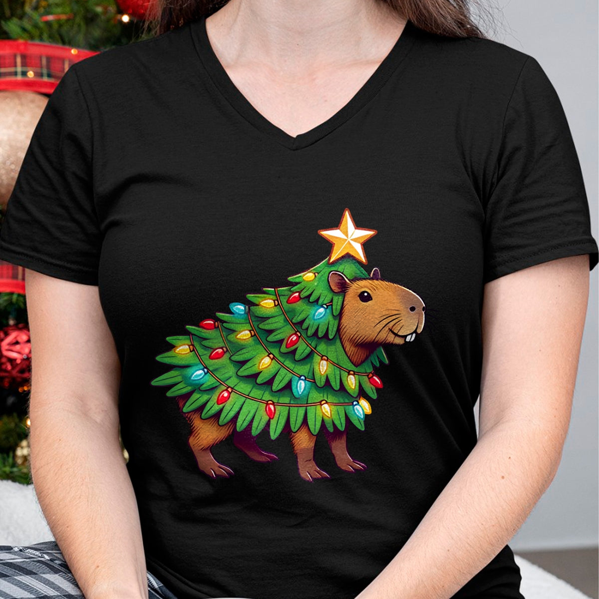 Cute Capybara Shirt, Funny Capybara UnisexT-Shirt/Hoodie/Sweatshirt HLT00 - Capybara Christmas Long Sleeve T-Shirt (2)