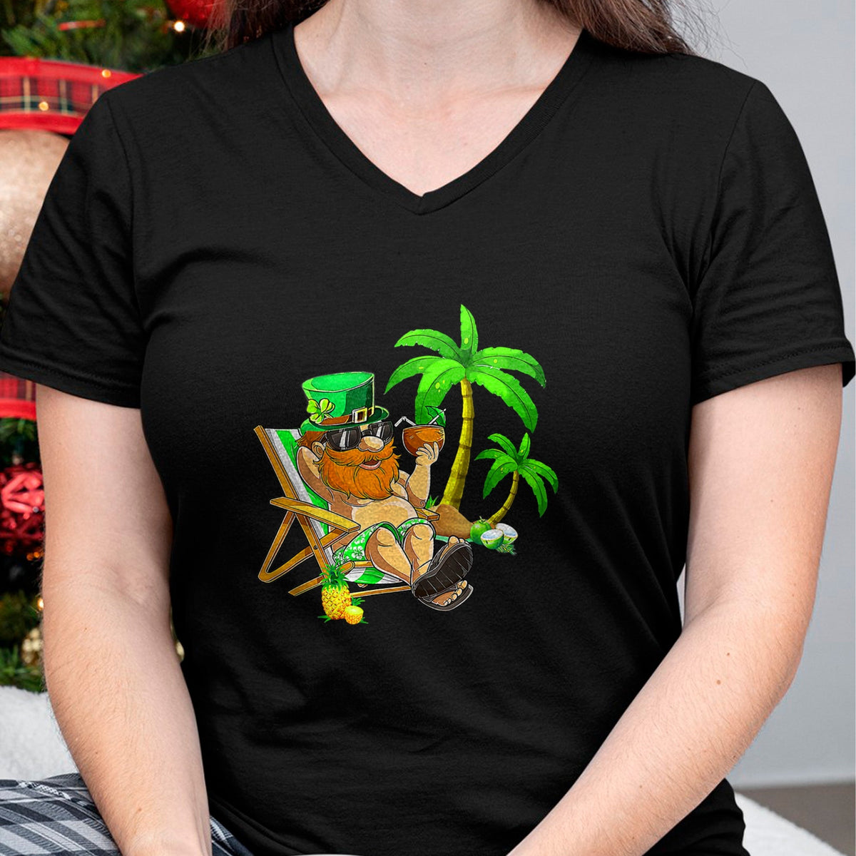 Patrick Day Shirts for Family, Funny Patrick Day shirts, st patrick's day Unisex T-Shirt/Hoodie/Sweatshirt HLT00 - Lucky Irish Leprechaun Hawaiian Surfing St Patrick Day Retro T-Shirt