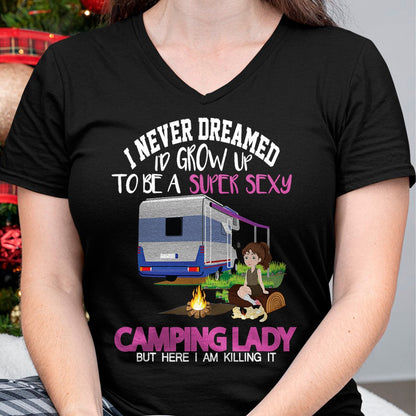 Funny Camping Shirt, Gift For Camping Lover Unisex T-Shirt/Hoodie/Sweatshirt HLT00 - Funny Saying Outdoor Camping Lady Adventure Holiday Women T-Shirt