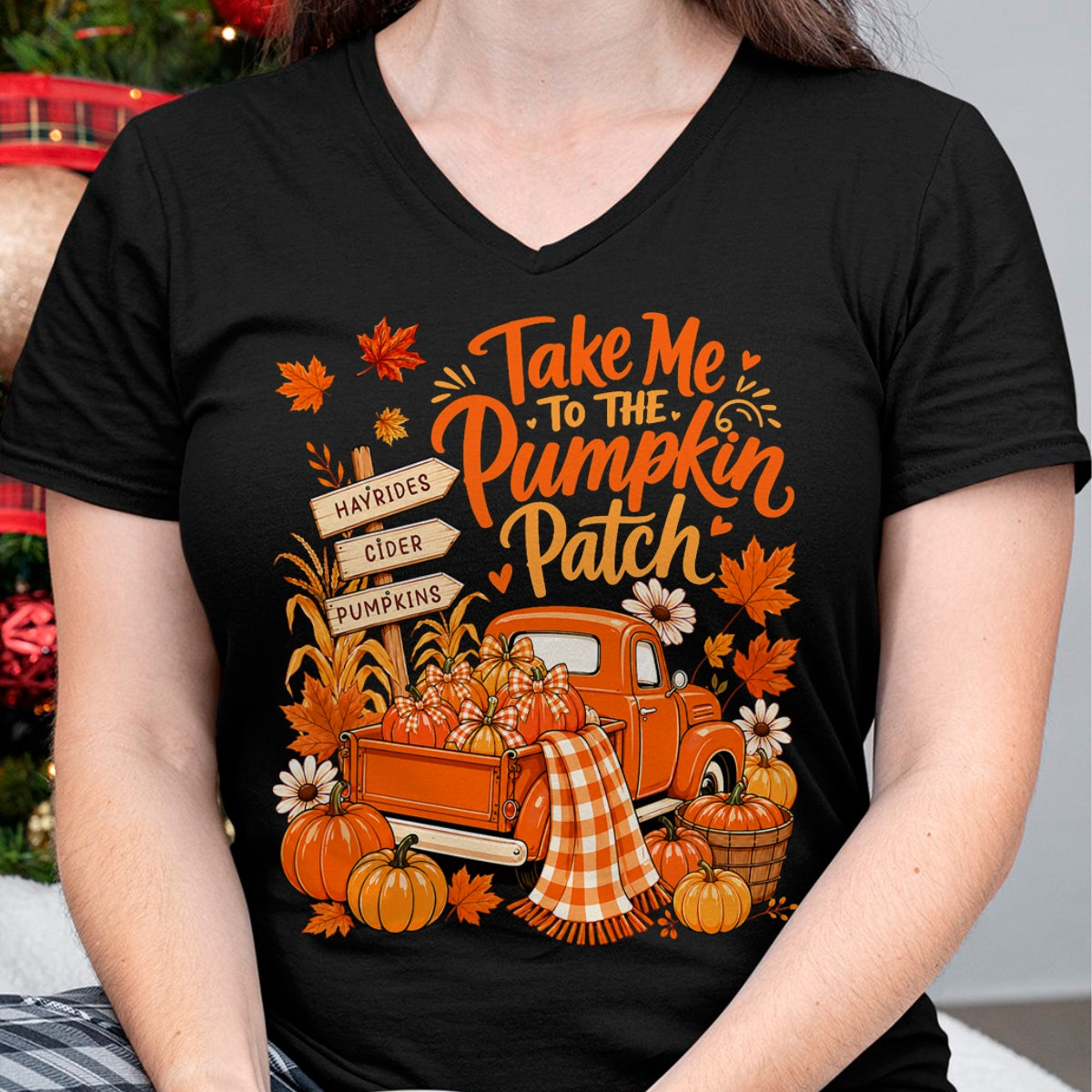 Best Thanksgiving Family Shirt , Funny Thanksgiving UnisexT-Shirt/Hoodie/Sweatshirt HLT00 - Take Me to The Pumpkin Patch Autumn Fall Vintage Truck T-Shirt