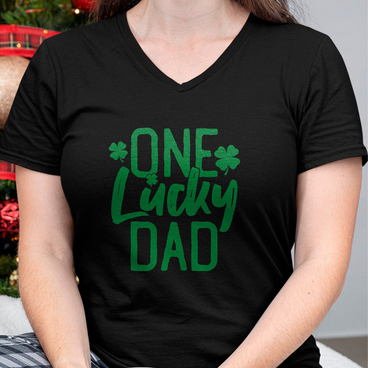 Gift for Dad Shirt, Funny Dad Unisex T-Shirt/Hoodie/Sweatshirt HLT00 – One Lucky Dad St. Patrick_s Day Matching Pajamas 2022 T-Shirt