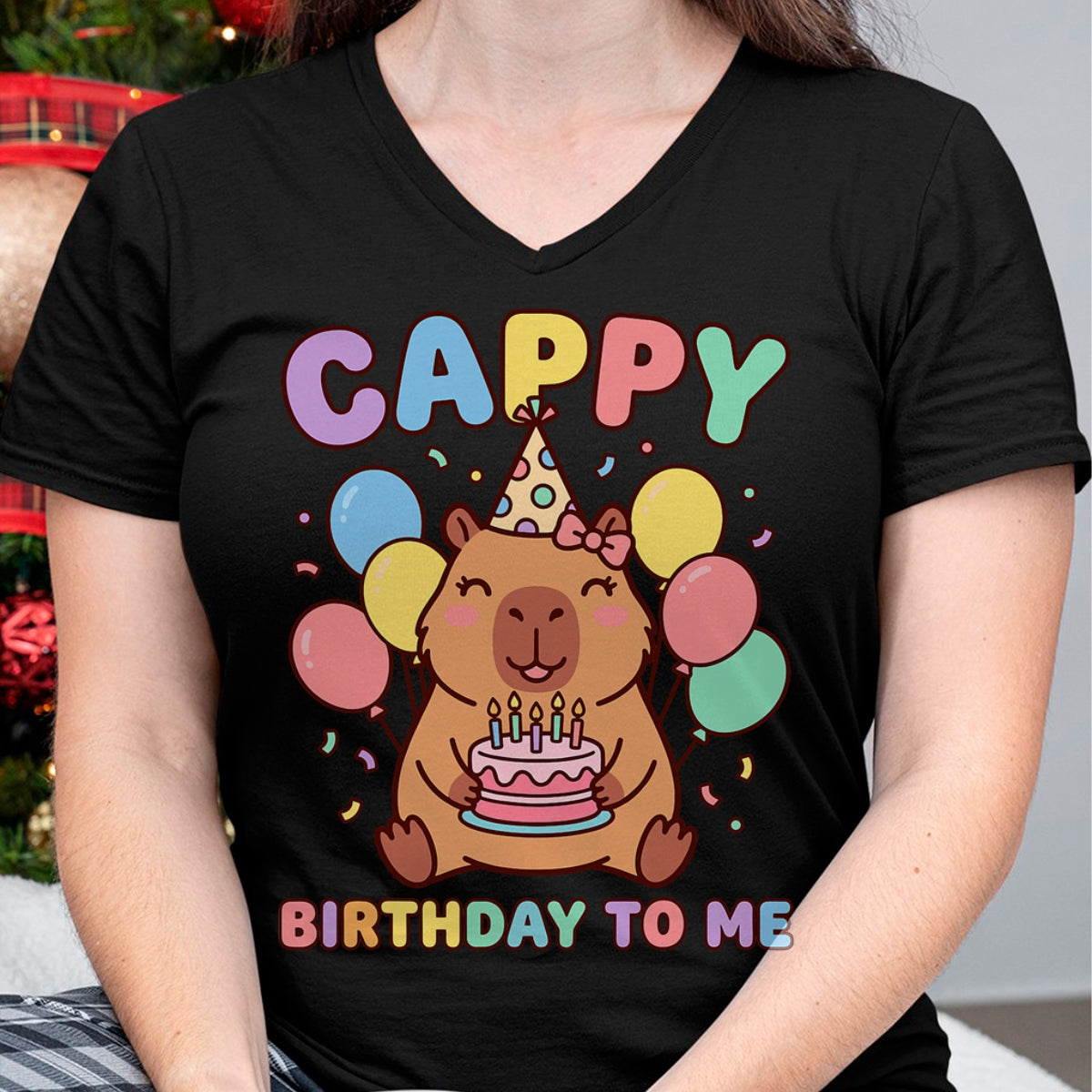 Cute Capybara Shirt, Funny Capybara UnisexT-Shirt/Hoodie/Sweatshirt HLT00 - Cappy Birthday to Me Happy Birthday T-Shirt