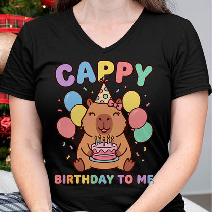 Cute Capybara Shirt, Funny Capybara UnisexT-Shirt/Hoodie/Sweatshirt HLT00 - Cappy Birthday to Me Happy Birthday T-Shirt