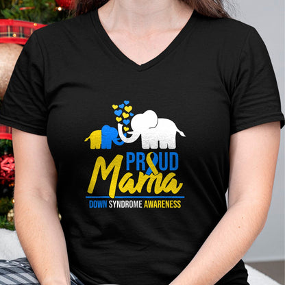 Gift for Mom Shirt, Funny Mom Unisex T-Shirt/Hoodie/Sweatshirt HLT00 - Proud Bear Mama Down Syndrome Awareness Women T21 Mom T-Shirt