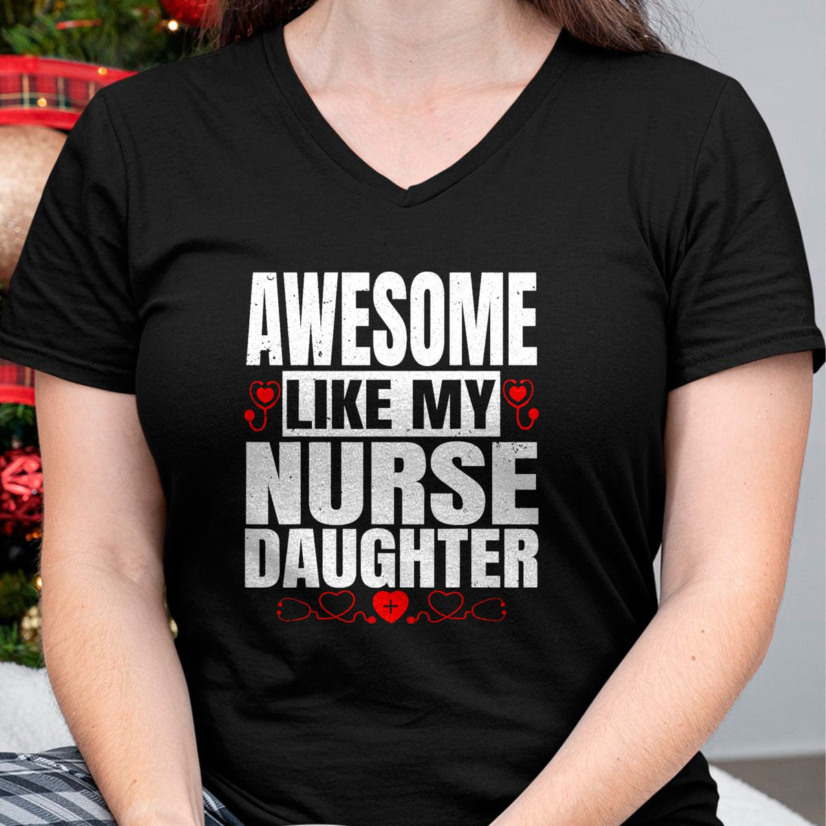 Funny Nurse Shirt, Nurse Unisex T-Shirt/Hoodie/Sweatshirt HLT00 - Awesome Like My Nurse Daughter For Father's Mother's Day T-Shirt