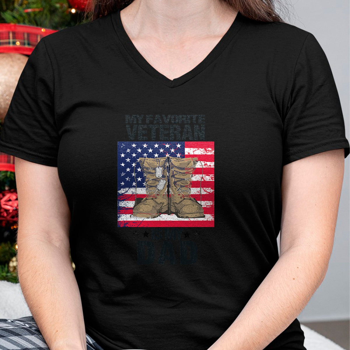 Gift for Dad Shirt, Funny Dad Unisex T-Shirt/Hoodie/Sweatshirt HLT00 – Dad Veteran My Favorite Veteran Is My Father Proud Son Kids T-Shirt