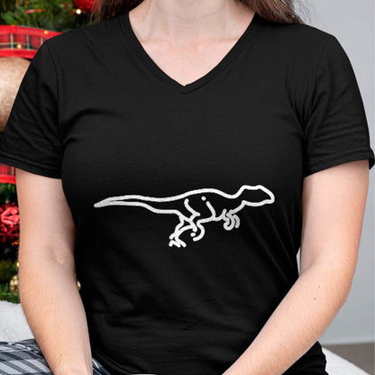 Best Dinosaur Lover Shirt, Funny Dinosaur UnisexT-Shirt/Hoodie/Sweatshirt HLT00 - Velociraptor Dinosaur Badge Patch Line Art Icon Outline Gift T-Shirt
