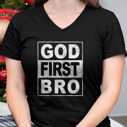 Christian Tee, Christian Faith Unisex T-Shirt/Hoodie/Sweatshirt HLT00 - GOD FIRST BRO CHRISTIAN FAITH JESUS T-Shirt