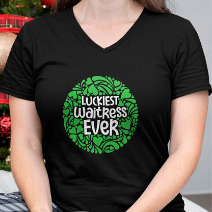 Patrick Day Shirts for Family, Funny Patrick Day shirts, st patrick's day Unisex T-Shirt/Hoodie/Sweatshirt HLT00 - Luckiest Waitress Ever - St Patrick Day Waiter Restaurant T-Shirt