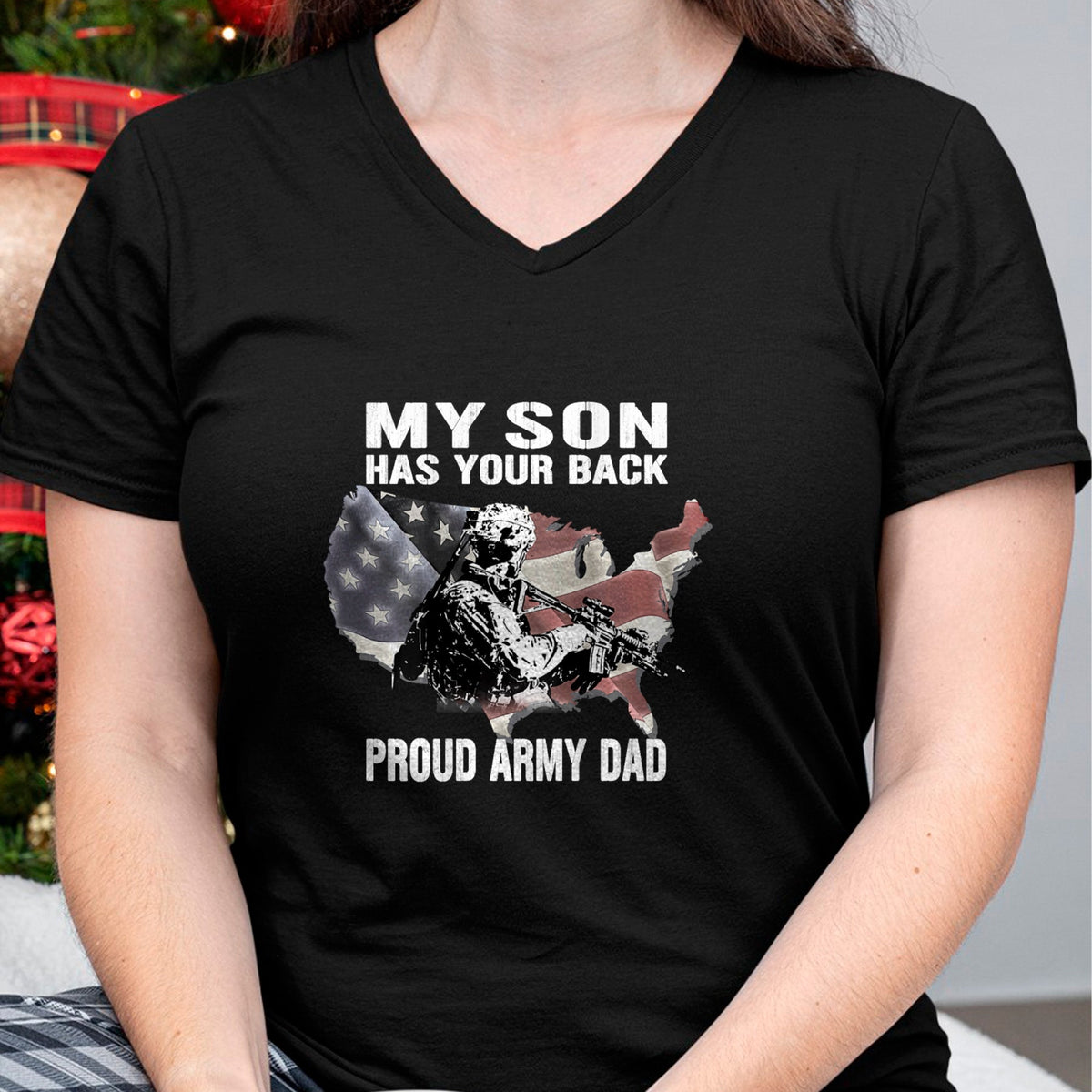 Gift for Dad Shirt, Funny Dad Unisex T-Shirt/Hoodie/Sweatshirt HLT00 – My Son Has Your Back - Proud Army Dad Military Father Gift T-Shirt