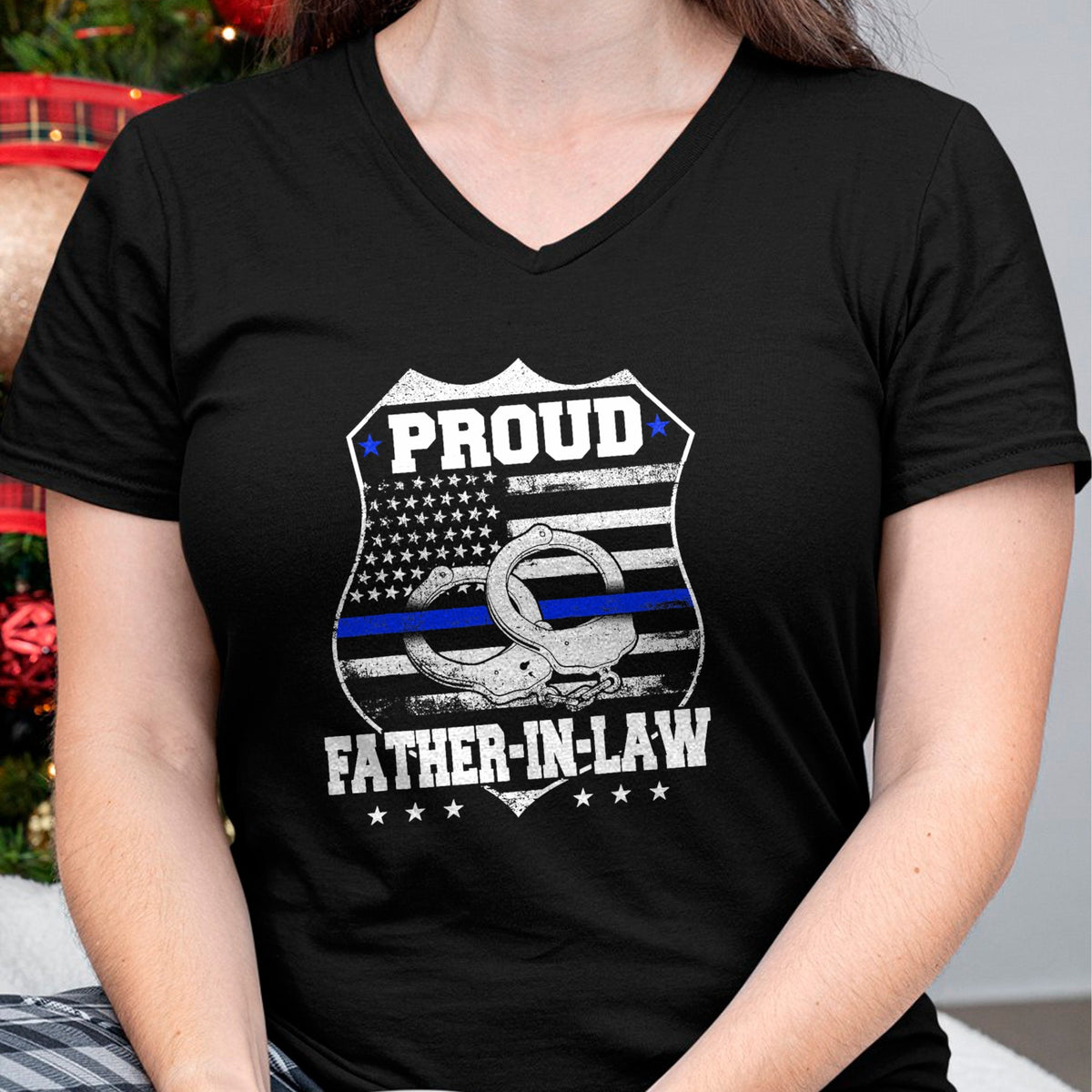 Gift for Dad Shirt, Funny Dad Unisex T-Shirt/Hoodie/Sweatshirt HLT00 – Proud Father-in-law Of Police Officer gift Police Officer T-Shirt