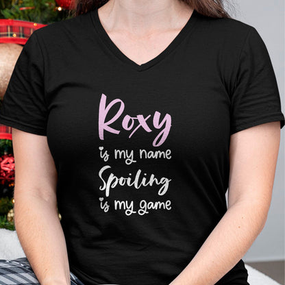 Best Wife Shirt, Wife and Husband Unisex T-Shirt/Hoodie/Sweatshirt HLT00 - Roxy Name Personalized Women Spoiled Girl Cute Pink Black T-Shirt (1)