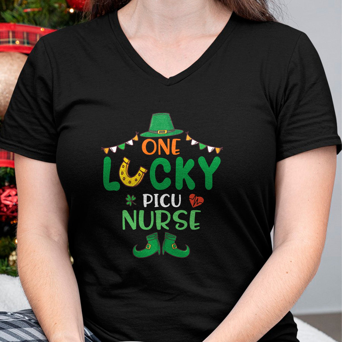 Patrick Day Shirts for Family, Funny Patrick Day shirts, st patrick's day Unisex T-Shirt/Hoodie/Sweatshirt HLT00 - Leprechaun Happy Saint Patrick Day One Lucky PICU Nurse T-Shirt