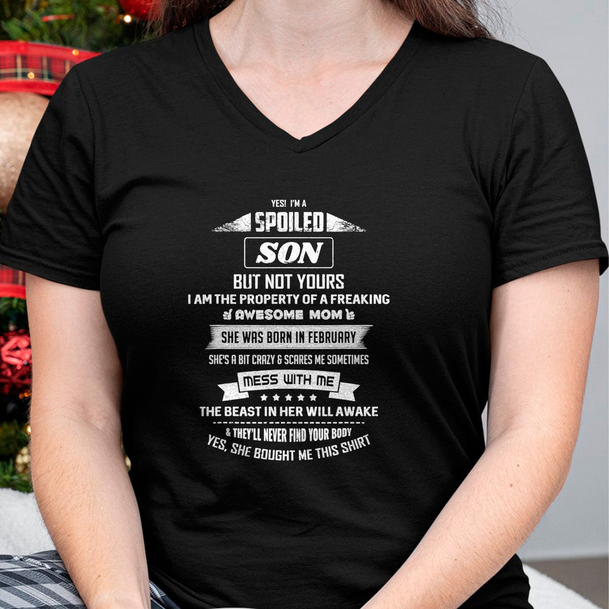 Best Wife Shirt, Wife and Husband Unisex T-Shirt/Hoodie/Sweatshirt HLT00 - Yes I'm Spoiled Son - February Mom Birthday Present T-Shirt
